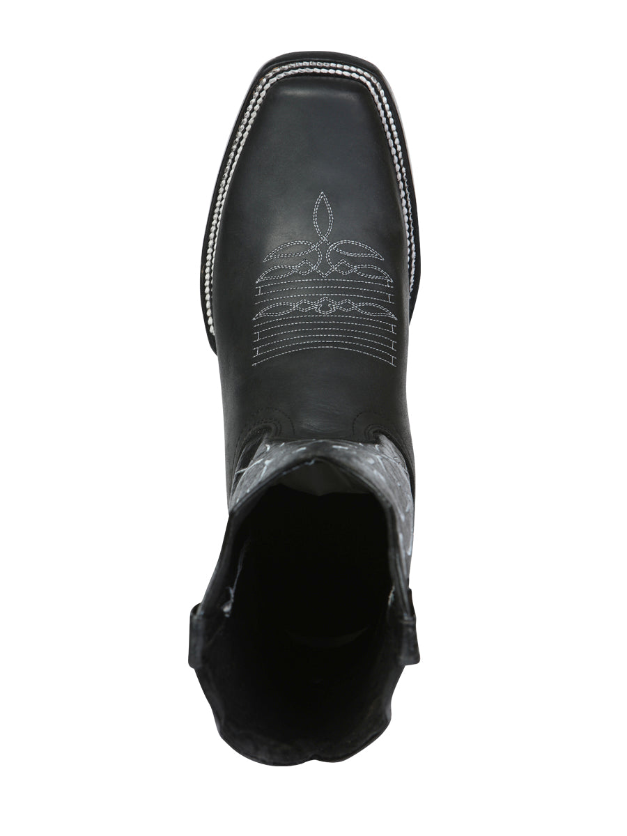 Men’s Leather Cowboy Boot - Made in Mexico - Black 124069