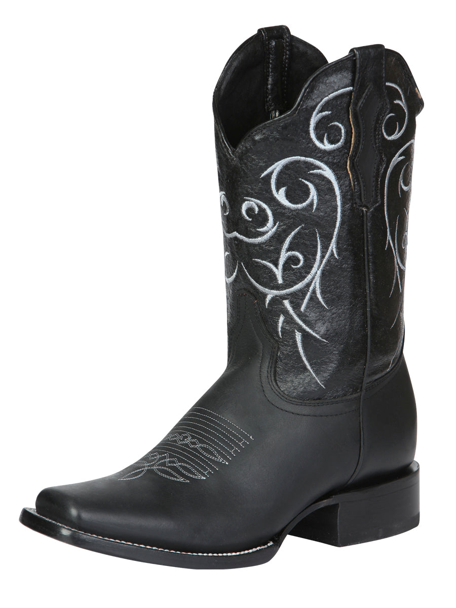 Men’s Leather Cowboy Boot - Made in Mexico - Black 124069