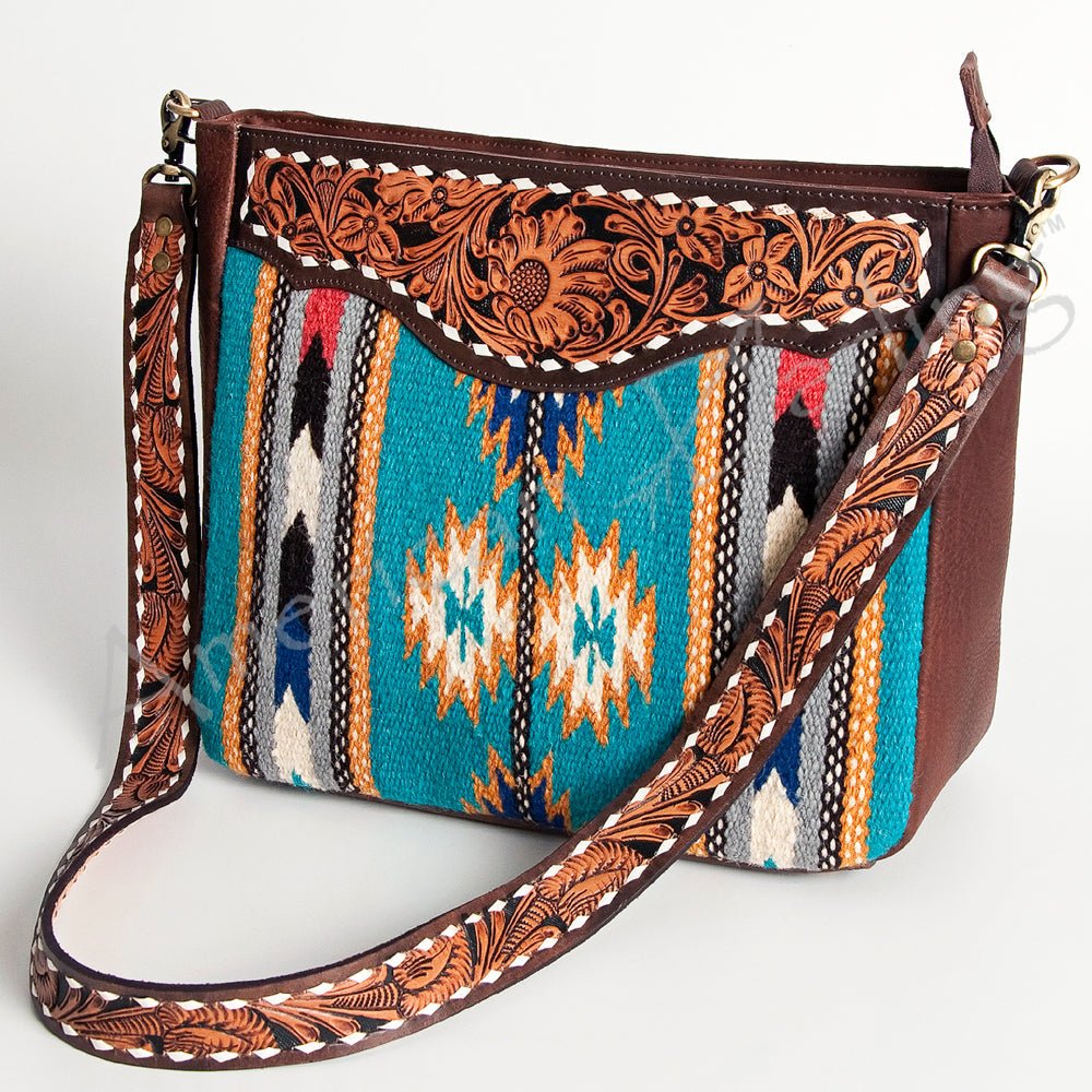 American Darling Large Crossbody Hand Tooled Saddle Blanket Genuine Leather Women Bag Western Handbag Purse