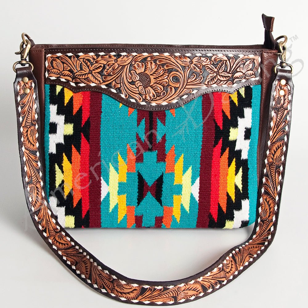 American Darling Large Crossbody Hand Tooled Saddle Blanket Genuine Leather Women Bag Western Handbag Purse
