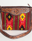 American Darling Large Crossbody Hand Tooled Saddle Blanket Genuine Leather Women Bag Western Handbag Purse