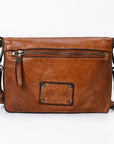 Spaghetti Western Swc193Tan Organiser Vintage Handmade Drum Dyed Genuine European Cowhide Leather Women Bag Western Handbag Purse