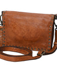 Spaghetti Western Swc193Tan Organiser Vintage Handmade Drum Dyed Genuine European Cowhide Leather Women Bag Western Handbag Purse
