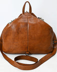 Spaghetti Western Swc194Tan Cross Body I Vintage Handmade Drum Dyed Genuine European Cowhide Leather Women Bag Western Handbag Purse