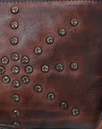 Spaghetti Western Swc196Brn Wallet Vintage Handmade Drum Dyed Genuine European Cowhide Leather Women Bag Western Handbag Purse