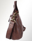 Spaghetti Western Swc173Brn Clutch Vintage Handmade Drum Dyed Genuine European Cowhide Leather Women Bag Western Handbag Purse