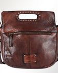 Spaghetti Western Swc173Brn Clutch Vintage Handmade Drum Dyed Genuine European Cowhide Leather Women Bag Western Handbag Purse