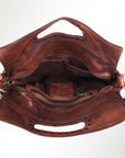 Spaghetti Western Swc173Brn Clutch Vintage Handmade Drum Dyed Genuine European Cowhide Leather Women Bag Western Handbag Purse
