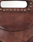 Spaghetti Western Swc173Brn Clutch Vintage Handmade Drum Dyed Genuine European Cowhide Leather Women Bag Western Handbag Purse