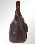 Spaghetti Western Swc176Brn Hobo Vintage Handmade Drum Dyed Genuine European Cowhide Leather Women Bag Western Handbag Purse
