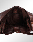 Spaghetti Western Swc176Brn Hobo Vintage Handmade Drum Dyed Genuine European Cowhide Leather Women Bag Western Handbag Purse