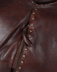 Spaghetti Western Swc176Brn Hobo Vintage Handmade Drum Dyed Genuine European Cowhide Leather Women Bag Western Handbag Purse