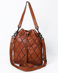 Spaghetti Western Swc177Cg Hobo Vintage Handmade Drum Dyed Genuine European Cowhide Leather Women Bag Western Handbag Purse