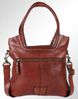 Spaghetti Western Swc178Cg Tote Vintage Handmade Drum Dyed Genuine European Cowhide Leather Women Bag Western Handbag Purse