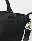Spaghetti Western Swc188Blk Tote Vintage Handmade Drum Dyed Genuine European Cowhide Leather Women Bag Western Handbag Purse