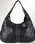 Spaghetti Western Swc189Blk Tote Vintage Handmade Drum Dyed Genuine European Cowhide Leather Women Bag Western Handbag Purse