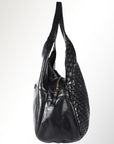 Spaghetti Western Swc189Blk Tote Vintage Handmade Drum Dyed Genuine European Cowhide Leather Women Bag Western Handbag Purse