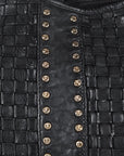 Spaghetti Western Swc189Blk Tote Vintage Handmade Drum Dyed Genuine European Cowhide Leather Women Bag Western Handbag Purse