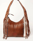 Western Style Leather Hobo Handbag With Hair On Cowhide