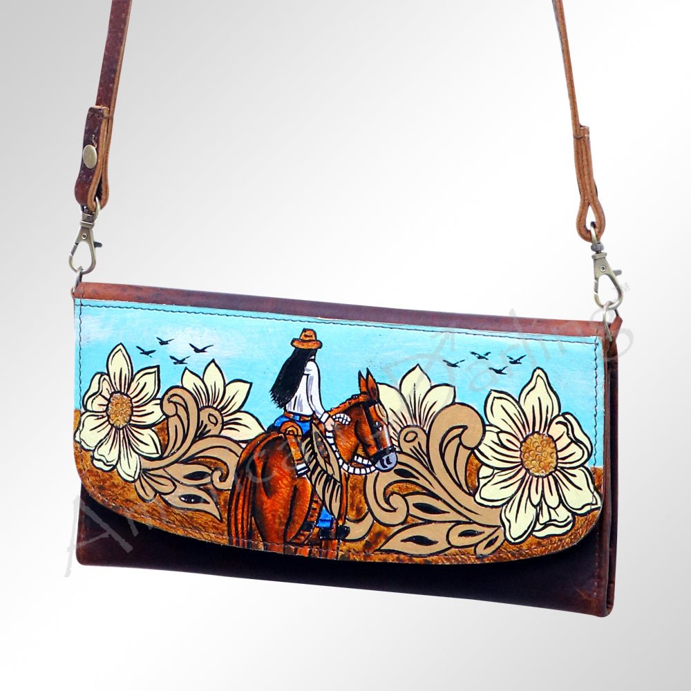 American Darling Wallet Genuine Leather Women Bag Western Handbag Purse