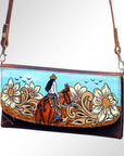 American Darling Wallet Hair on Full Grain Genuine Leather Western Women Bag | Handbag Purse Travel Clutch