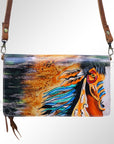 American Darling Organiser Hair-On Hand Tooled Genuine Leather Women Bag Western Handbag Purse