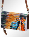 American Darling Organiser Hair-On Hand Tooled Genuine Leather Women Bag Western Handbag Purse