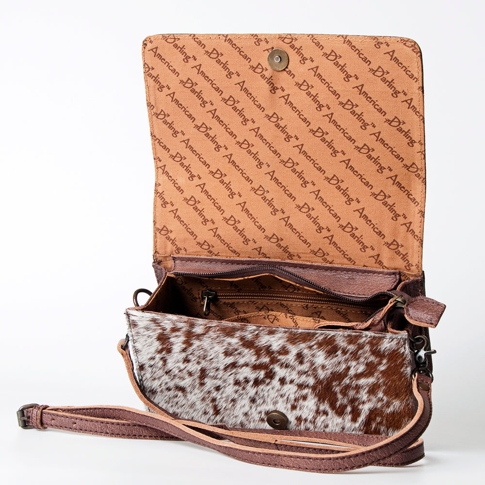 ADBG683A American Darling Hand Tooled Hair On Genuine Leather Women Bag Western Handbag Purse