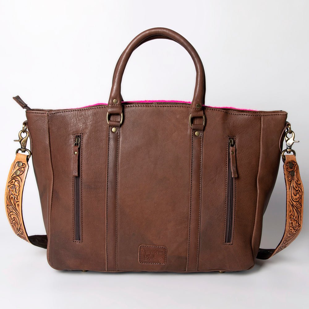 American Darling Briefcase Hand Tooled Saddle Blanket Genuine Leather Women Bag Western Handbag Purse
