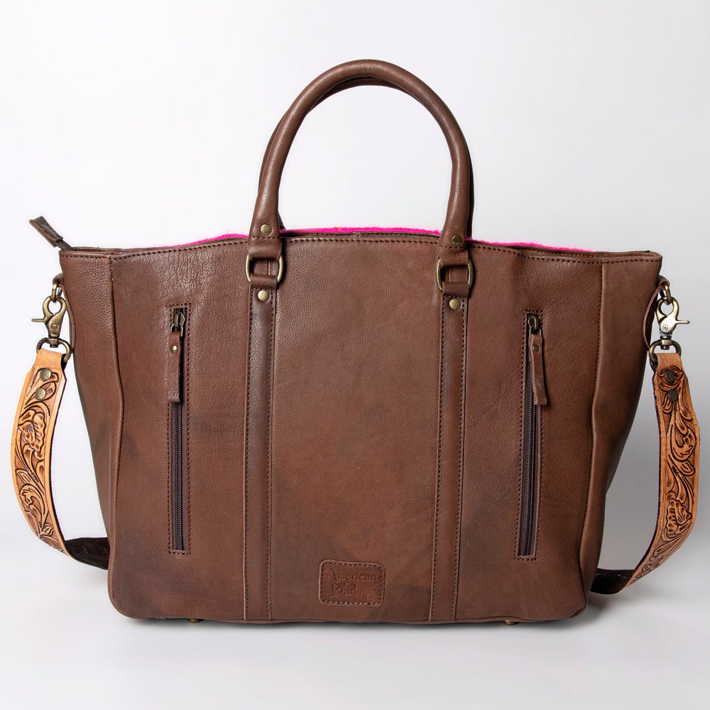 American Darling Briefcase Hand Tooled Saddle Blanket Genuine Leather Women Bag Western Handbag Purse