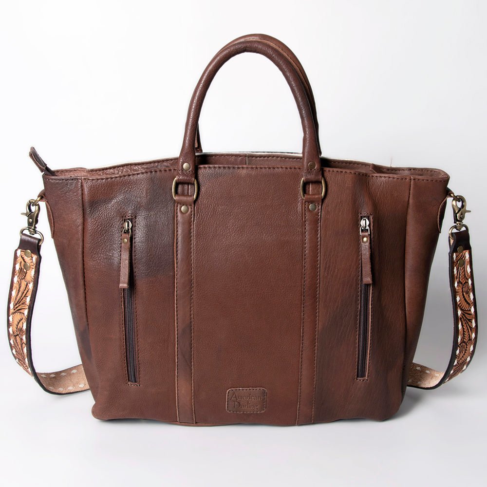 American Darling Briefcase Hand Tooled Saddle Blanket Genuine Leather Women Bag Western Handbag Purse