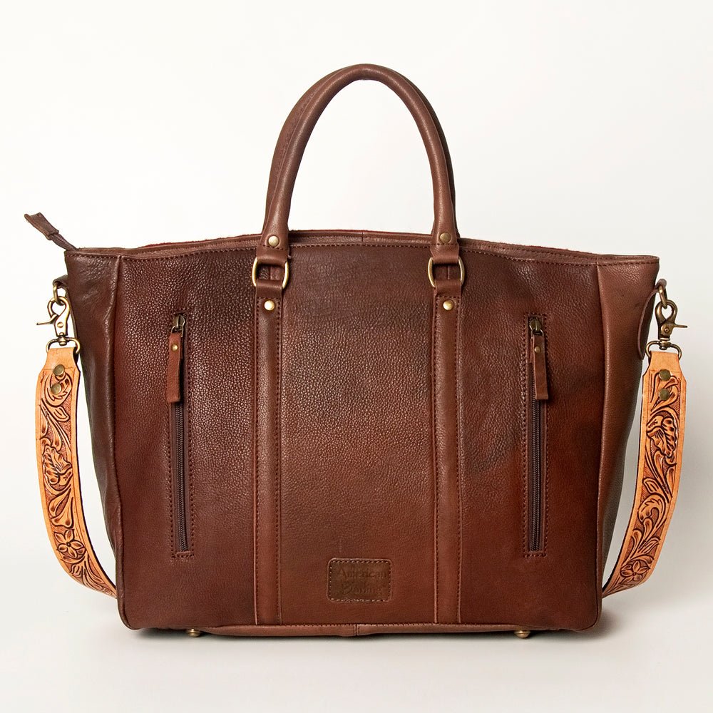 American Darling Briefcase Hand Tooled Saddle Blanket Genuine Leather Women Bag Western Handbag Purse