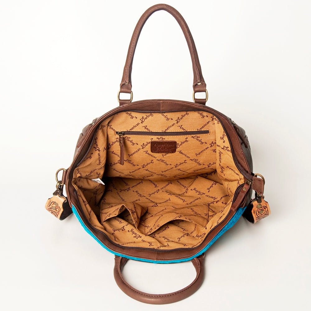 American Darling Briefcase Hand Tooled Saddle Blanket Genuine Leather Women Bag Western Handbag Purse