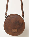 American Darling Canteen Bag Hand Tooled Hair on Genuine Leather Western Women | Handbag Purse Travel Clutch