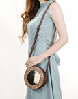 ADBGZ389A American Darling Hand Tooled Hair On Genuine Leather Women Bag Western Handbag Purse