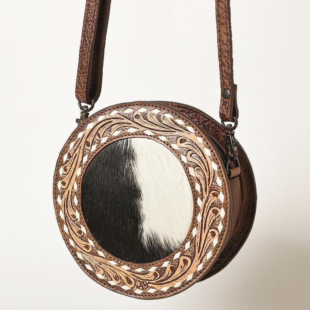 ADBGZ389A American Darling Hand Tooled Hair On Genuine Leather Women Bag Western Handbag Purse