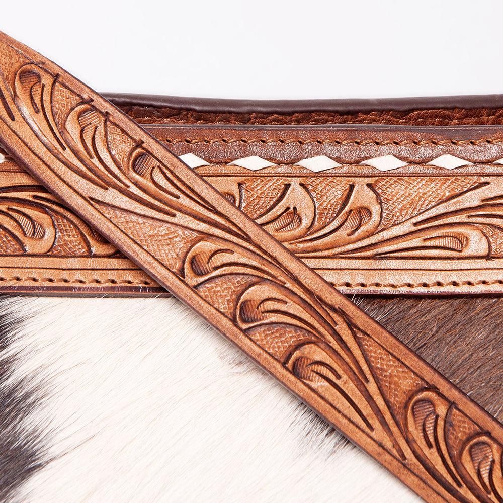 American Darling ADBGZ451 Tote Hand Tooled Hair-On Genuine Leather Women Bag Western Handbag Purse