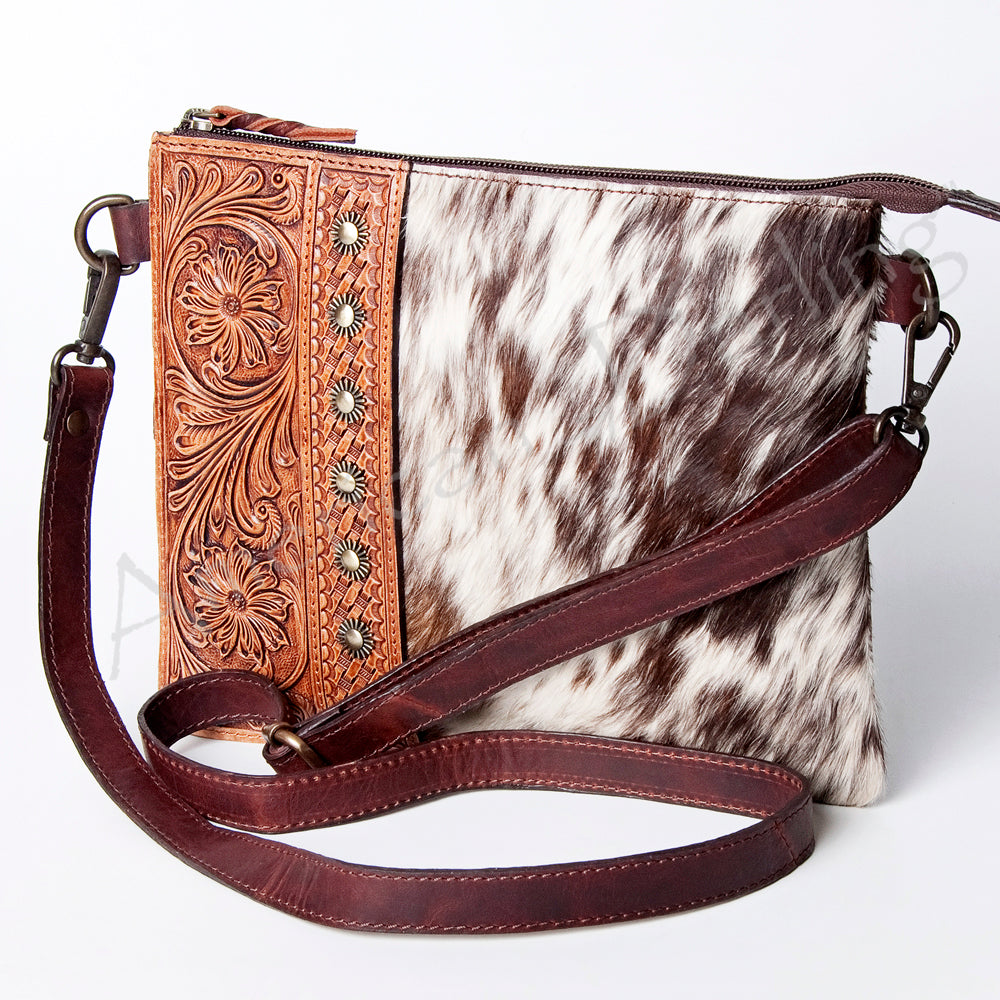ADBGZ452 American Darling Hand Tooled Hair On Genuine Leather Women Bag Western Handbag Purse