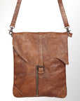Vintage Genuine Leather Crossbody Bag for Men & Women – Rustic Brown Messenger Shoulder Bag