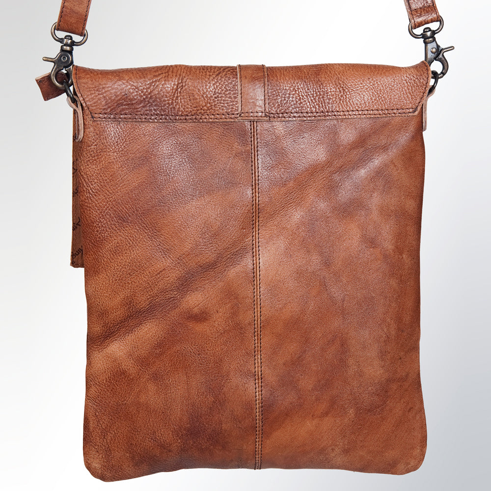 Vintage Genuine Leather Crossbody Bag for Men &amp; Women – Rustic Brown Messenger Shoulder Bag