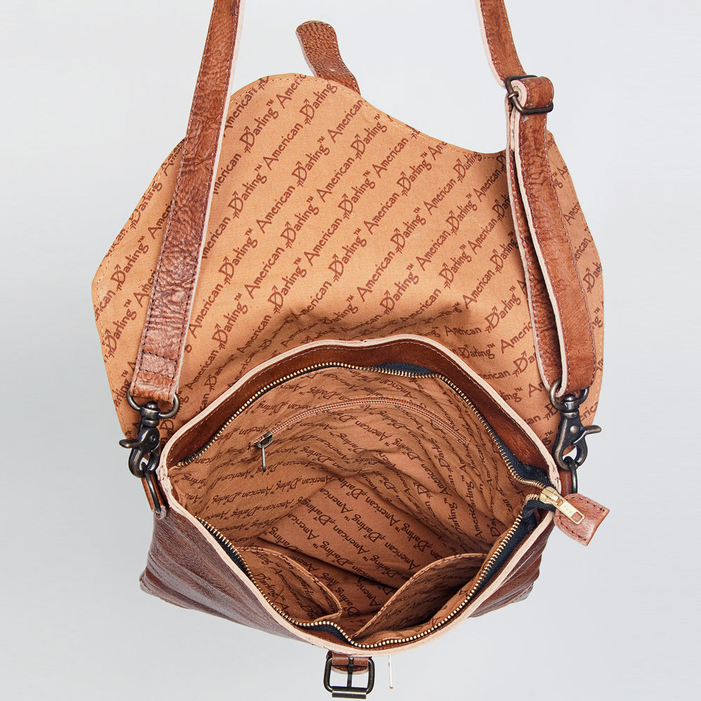 Vintage Genuine Leather Crossbody Bag for Men &amp; Women – Rustic Brown Messenger Shoulder Bag
