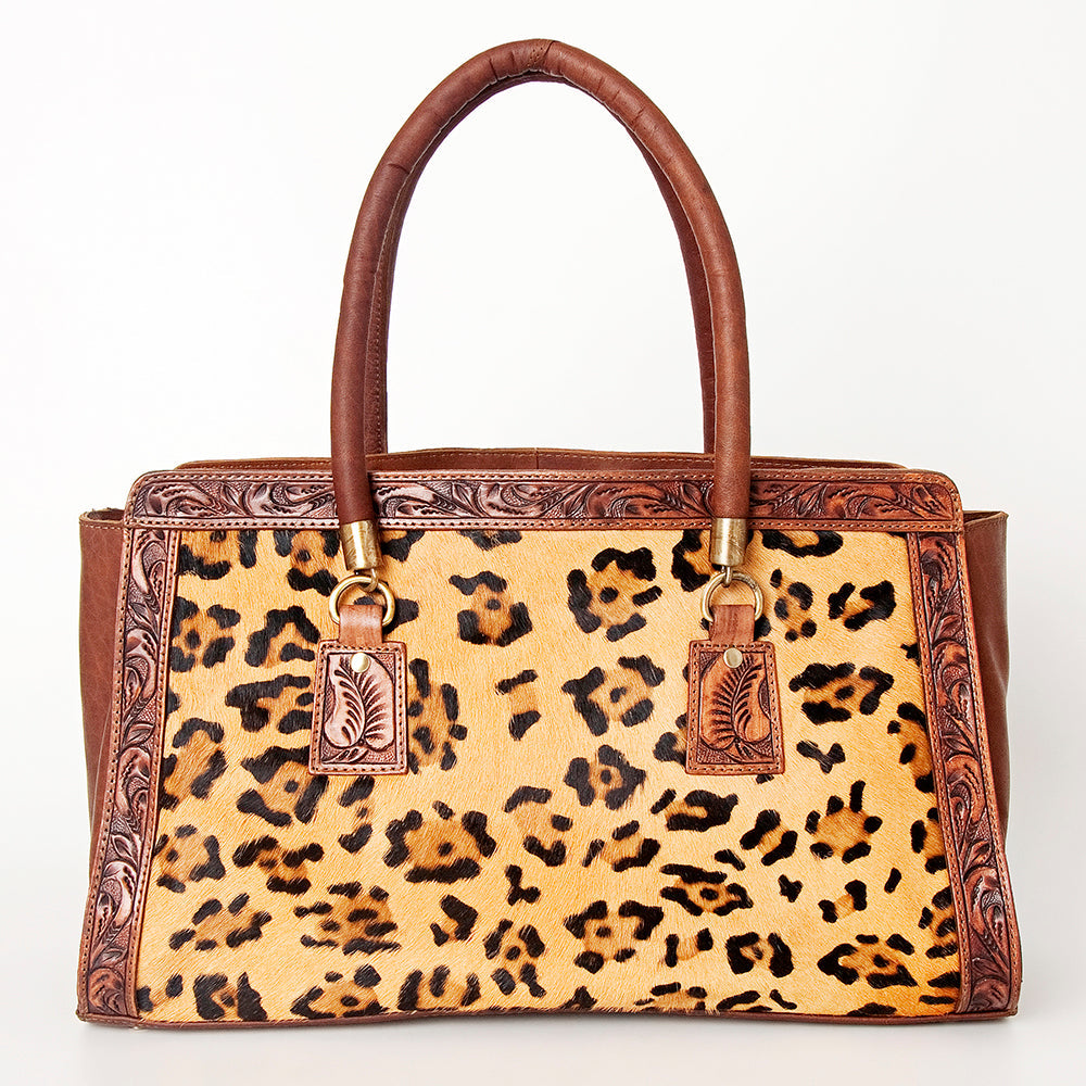 American Darling ADBGI174A Tote Hand Tooled Hair On Genuine Leather women bag western handbag purse