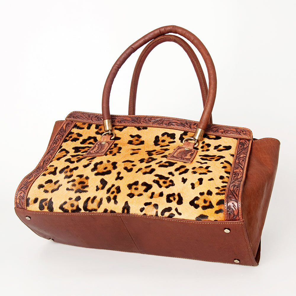American Darling ADBGI174A Tote Hand Tooled Hair On Genuine Leather women bag western handbag purse