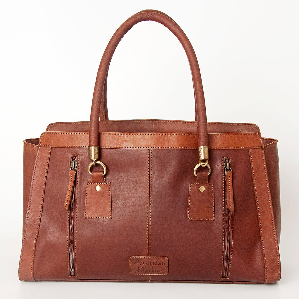 American Darling ADBGI174A Tote Hand Tooled Hair On Genuine Leather women bag western handbag purse