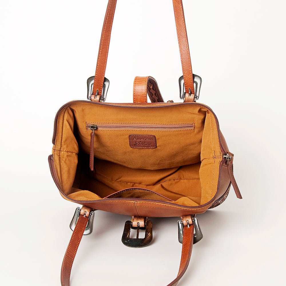 American Darling Tote Hand Tooled Hair On Genuine Leather Women Bag Western Handbag Purse