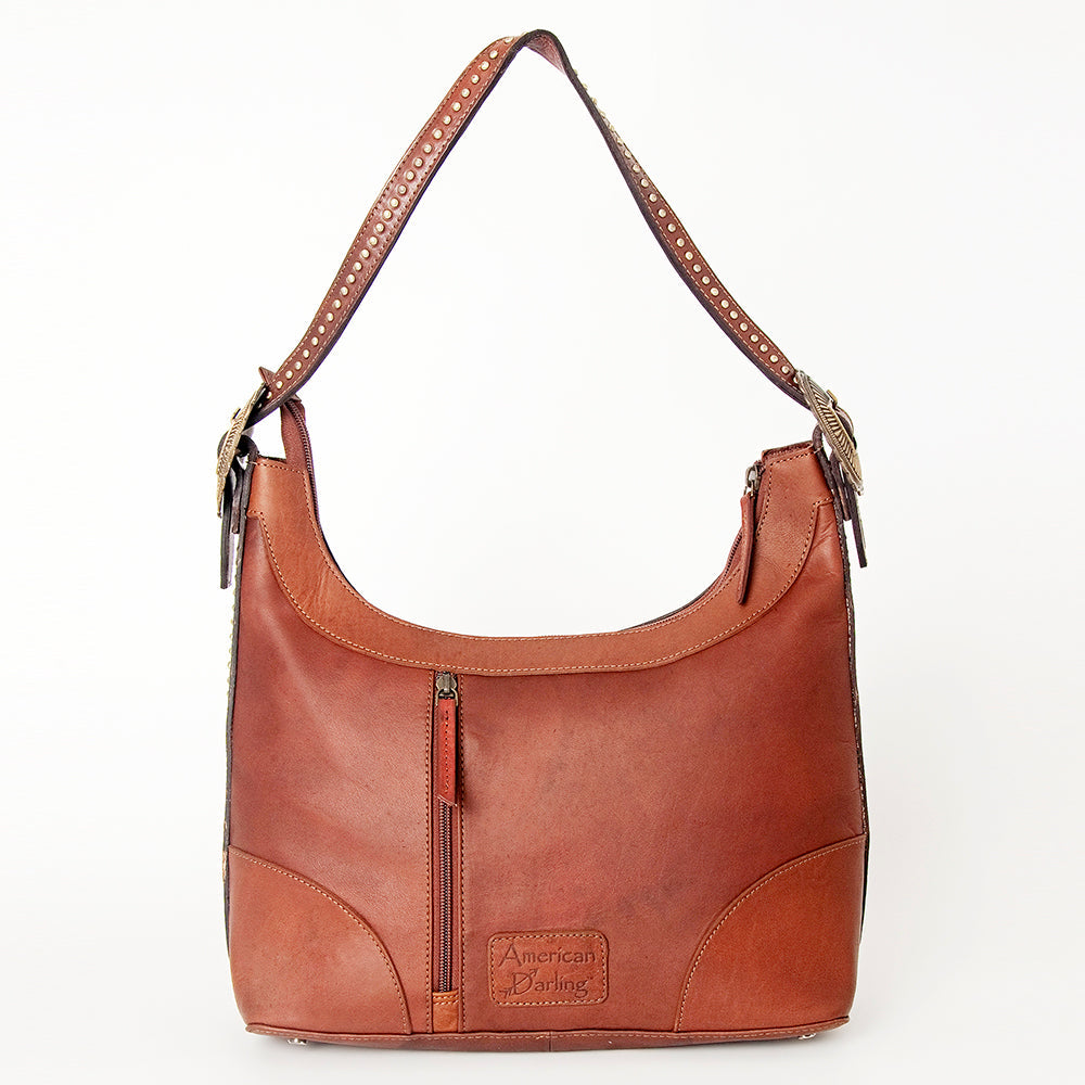 American Darling ADBGI188A Hobo Hand Tooled Hair On Genuine Leather women bag western handbag purse
