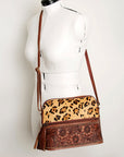 American Darling Cross Body I Hand Tooled Hair On Genuine Leather Women Bag Western Handbag Purse