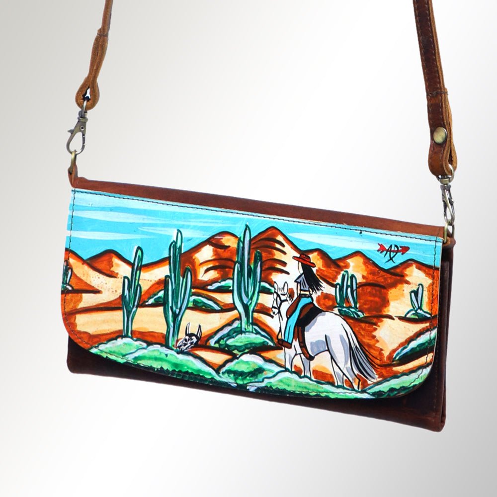 American Darling Wallet Hair on Full Grain Genuine Leather Western Women Bag | Handbag Purse Travel Clutch