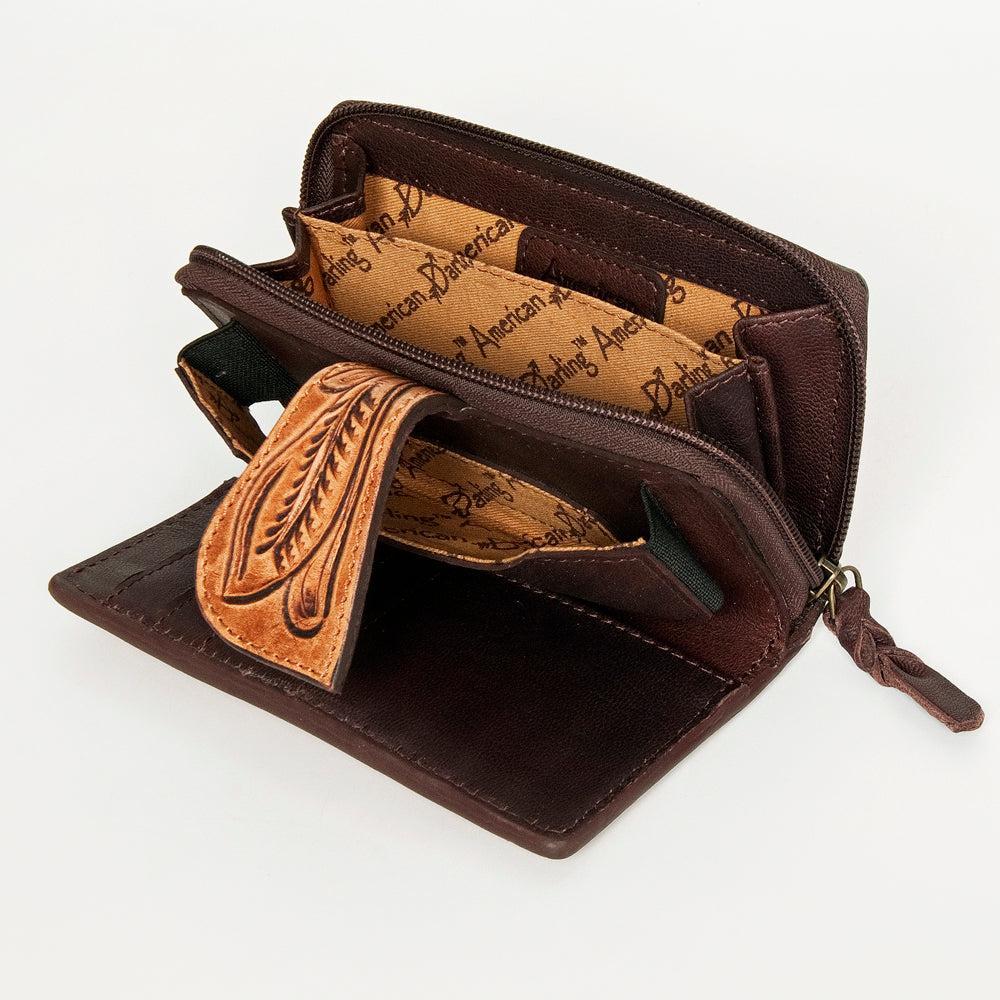 American Darling ADBGZ469 Wallet Hand Tooled Genuine Leather Women Bag Western Handbag Purse