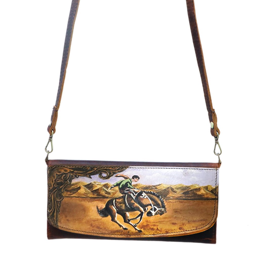 American Darling Wallet Hair on Full Grain Genuine Leather Western Women Bag | Handbag Purse Travel Clutch